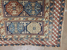 3' 4" X 4' 11" Antique Handmade Shirvan Kazak Caucasian Wool Rug Colorful - Jewel Rugs