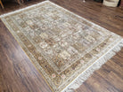 5x8 Top Quality Handmade Kashmir Silk Area Rug Paneled Four Season Garden Design - Jewel Rugs