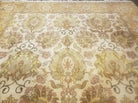 8' X 10' Handmade India Oushak Floral Wool Rug Flowers Beige Wow - Jewel Rugs