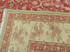 12' X 18' Palace Size Handmade Egyptian Wool Rug Carpet Soft Colors Red & Beige - Jewel Rugs