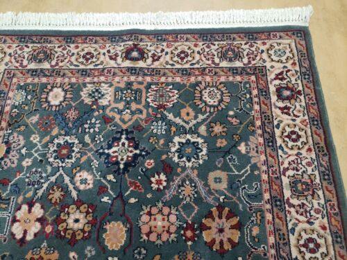 3'11"X 5'6" Karastan Mahal Leaf Green Ivory Wool Rug 440/98021 Belgium Kara Shah - Jewel Rugs