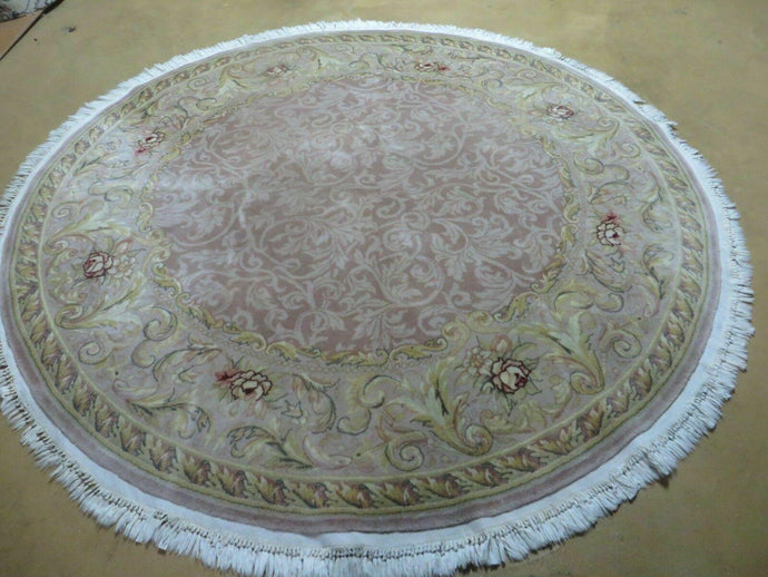 6' X 6' Round Handmade Fine Chinese Floral Oriental Silk Wool Rug Carpet Nice - Jewel Rugs