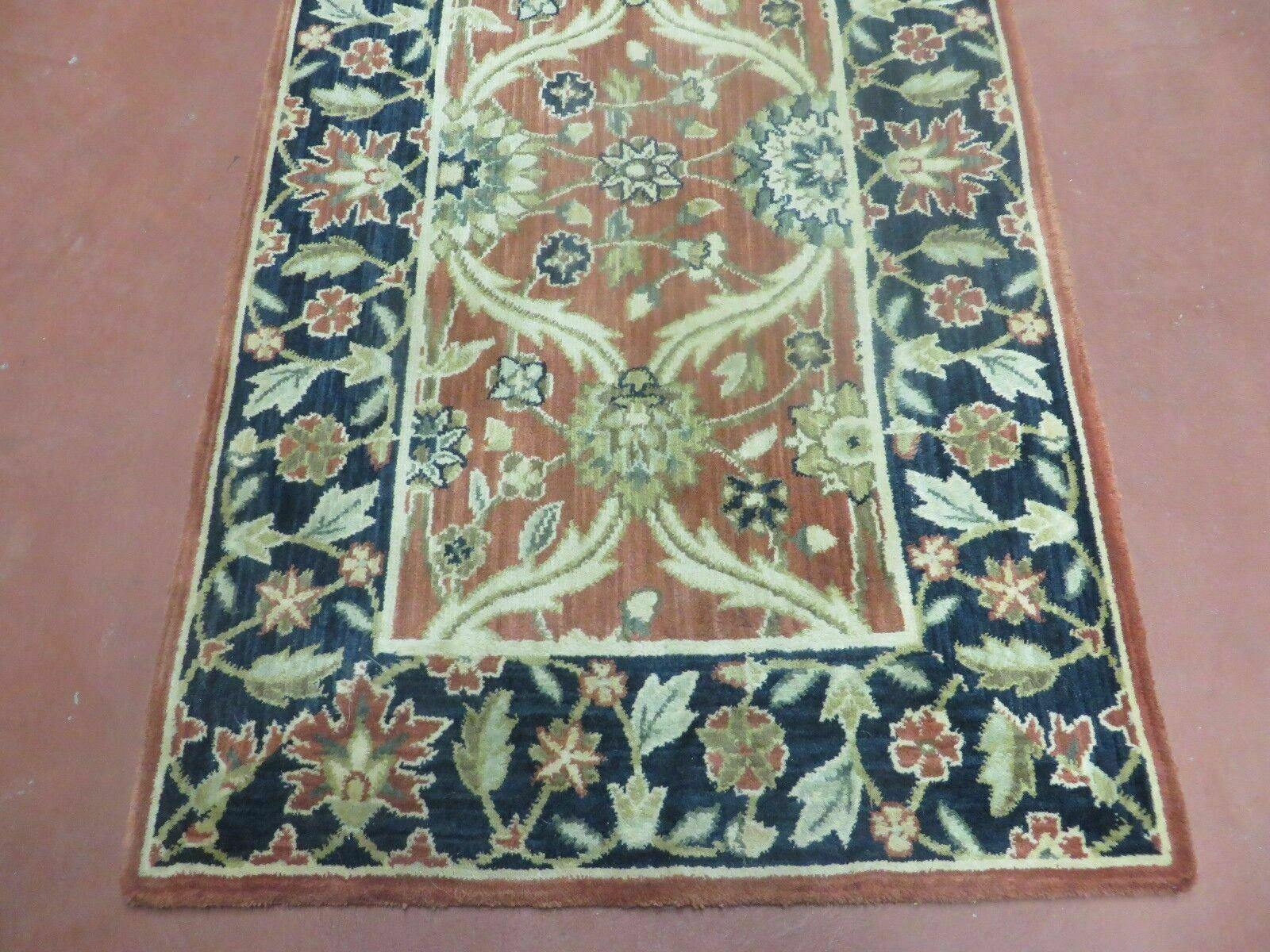 2' 6" X 9' 4" Vintage Machine Made Turkey Floral Oushak Wool Runner Rug Nice - Jewel Rugs