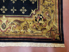 6x9 Aubusson Design Nepali Tibetan Rug Black & Tan Hand-Knotted Wool Carpet Soft Plush Pile New Rug Nice - Jewel Rugs