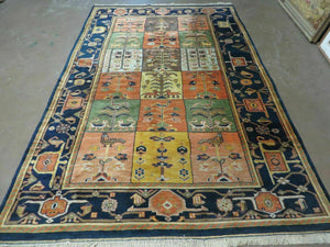 5' X 8' Vintage Handmade Knotted Turkish Panel Wool Rug Carpet Animal Bird - Jewel Rugs