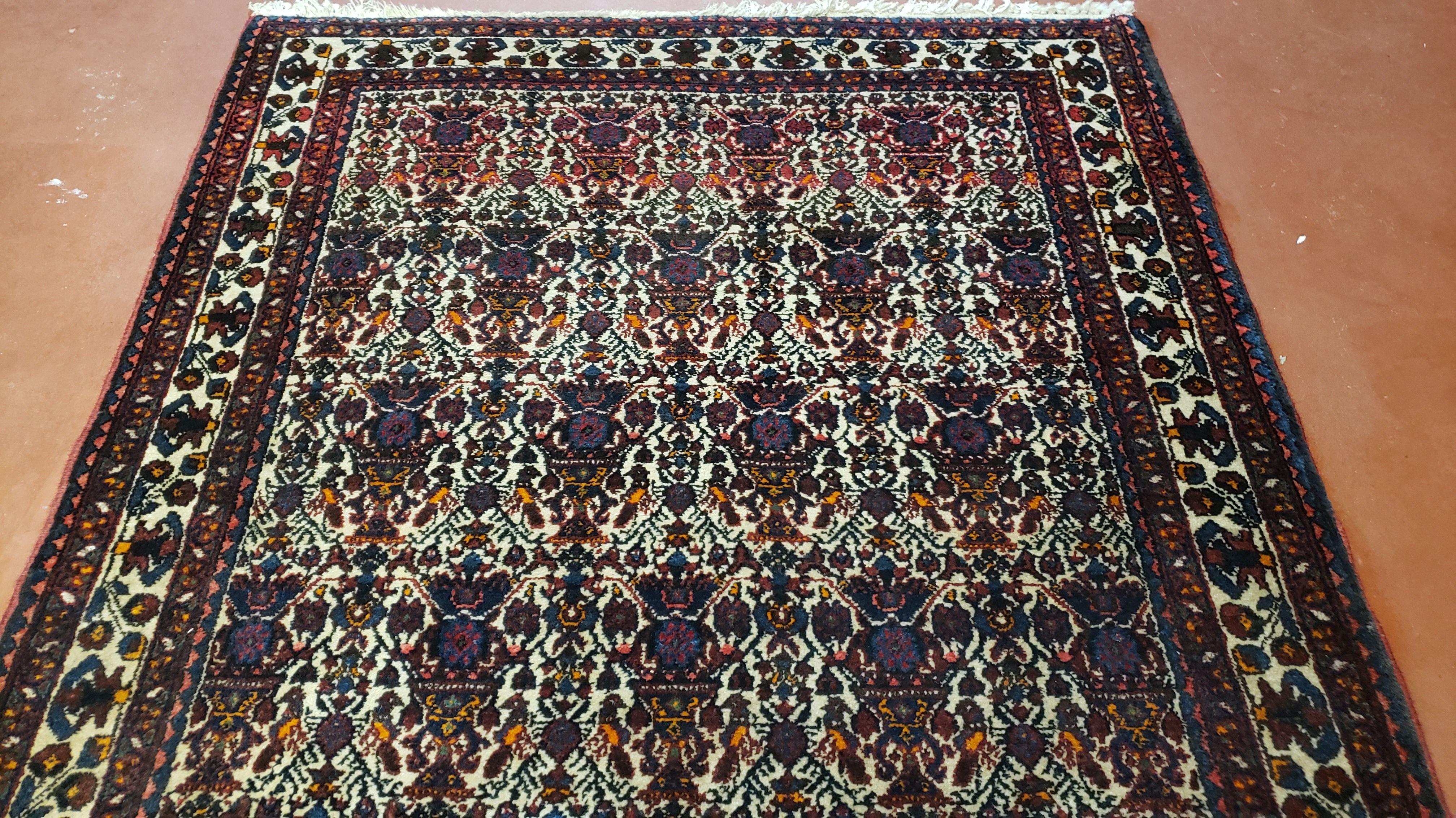 3.6 x 5 Hand-Knotted Vase Rug Floral Turkish Tribal Village Weaving Zagros Vintage Carpet Home Office Wool Area Rug 3x5 Persian Rug 4x5 - Jewel Rugs