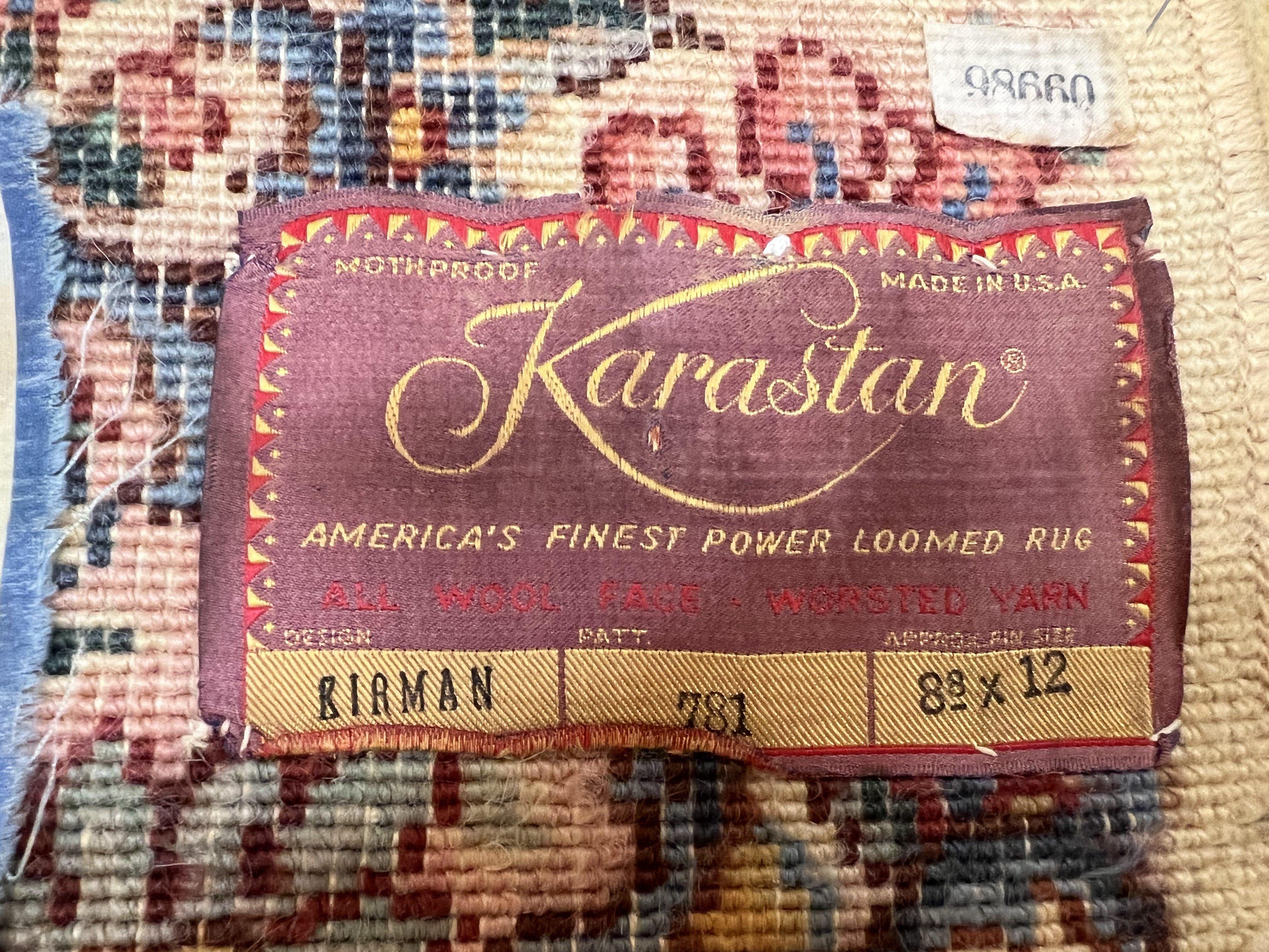 8.8 x 12 Karastan Kirman Rug #781, Antique Karastan Oriental Carpet, Wool Area Rug 9x12, Original Collection 700 Series, Rare Discontinued - Jewel Rugs