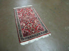 2' 1" X 4' Handmade Vintage Red Indian Wool Rug Organic Dues Red Nice # 21 - Jewel Rugs