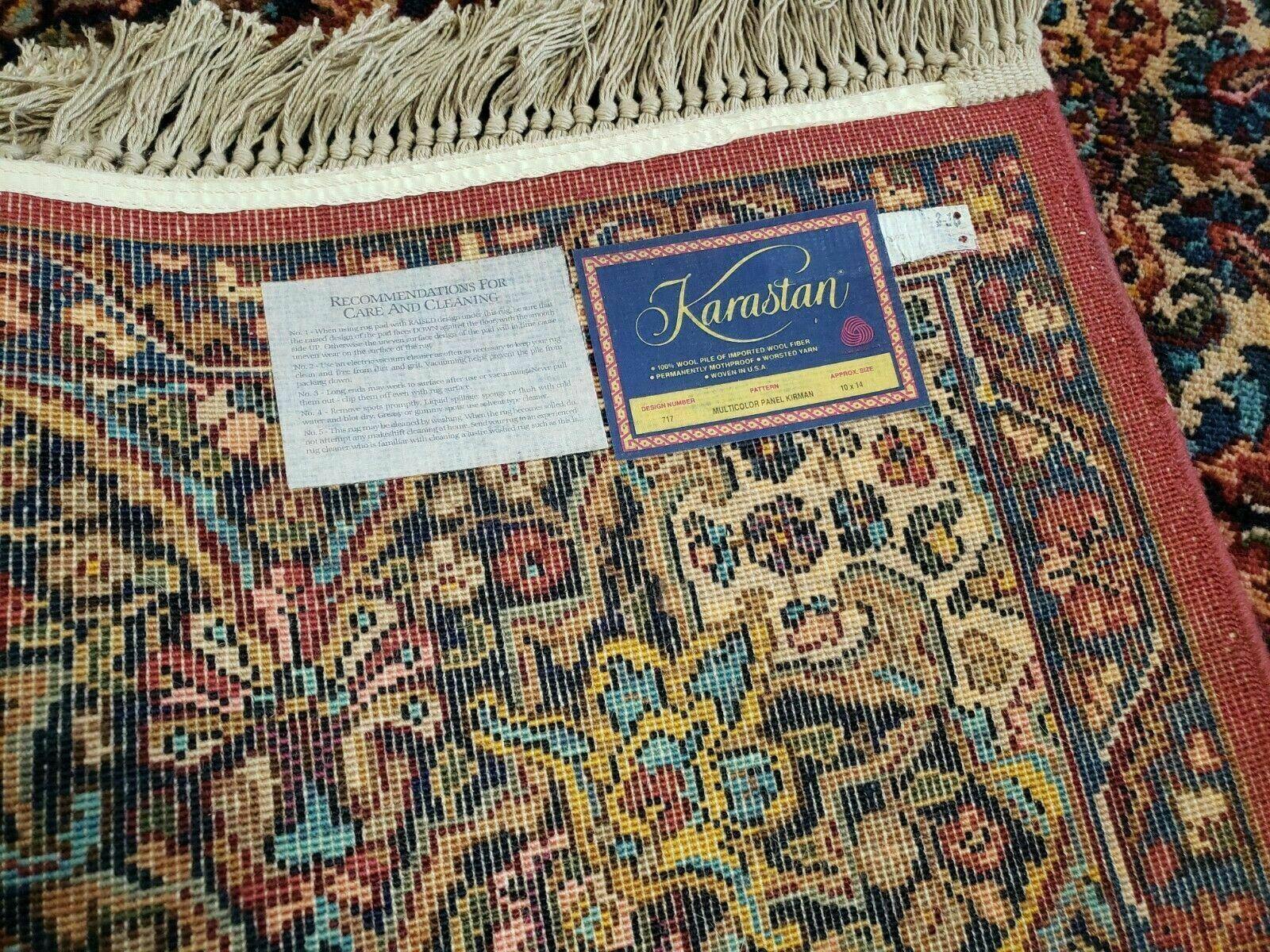 10' X 14' Karastan Multicolor Panel Kirman # 717 Wool Rug American Beauty - Jewel Rugs