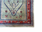 3 x 9 Vintage Handmade Quality Runner Wool Rug Geometric Organic Dyes Teal Green - Jewel Rugs