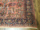 5' 6" X 8' Vintage Handmade Sarouk Design Floral Wool Rug Red Vegetable Dyes - Jewel Rugs