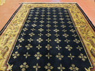 6x9 Aubusson Design Nepali Tibetan Rug Black & Tan Hand-Knotted Wool Carpet Soft Plush Pile New Rug Nice - Jewel Rugs