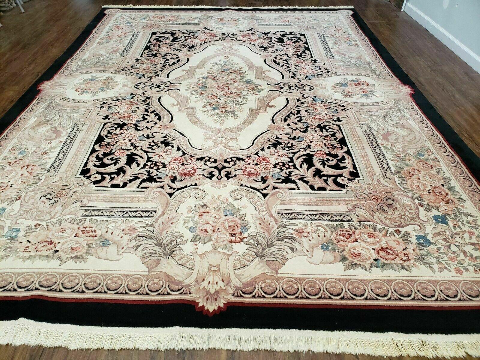 8' 7" X 11' 5" Chinese Handmade Wool Rug Aubusson Savonnerie Silk Accent Beauty - Jewel Rugs