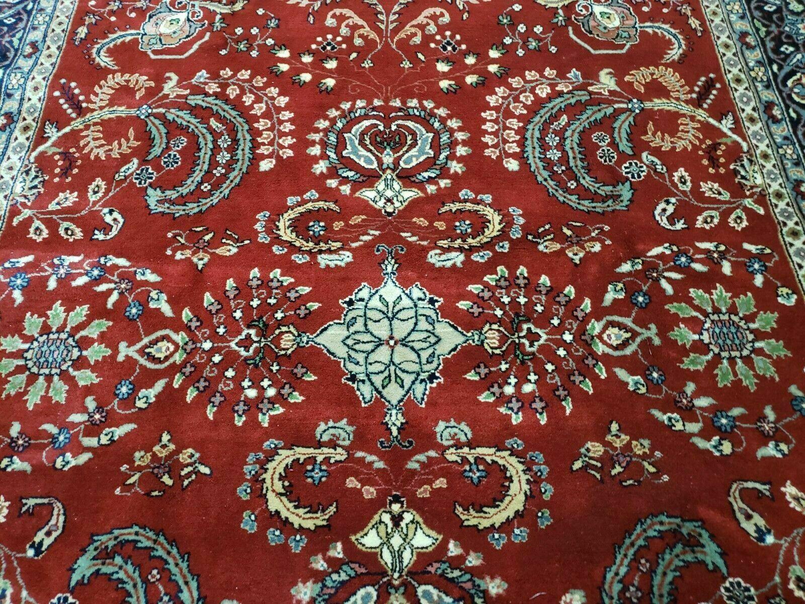 6' X 9' Vintage Handmade Indo Persian Wool Rug Veg Dyes Nice Red - Jewel Rugs