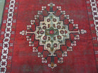 4' X 6' Antique Handmade India Geometric Oriental Wool Rug Red Vegetable Dyes - Jewel Rugs