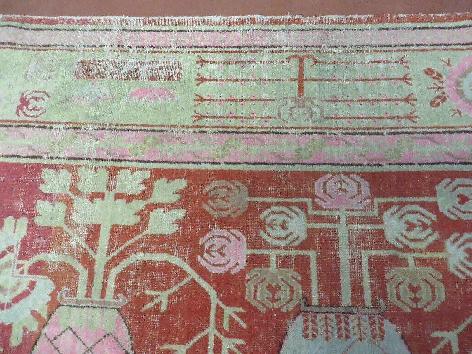 6' X 12' Antique Khotan Central Asia Turkestan Handmade Wool Rug - Jewel Rugs