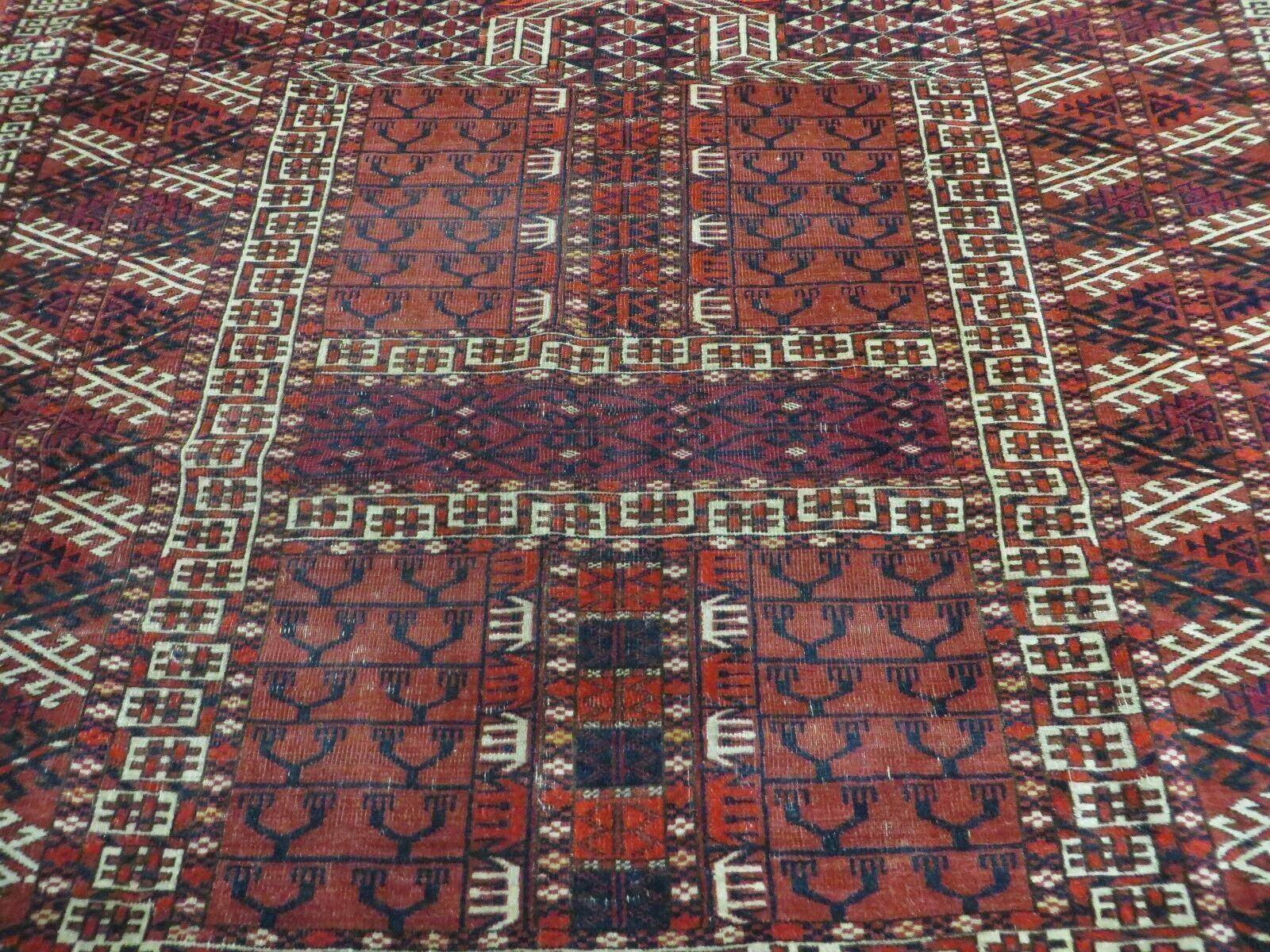 4' X 4' Antique Handmade Fine Tekkeh Turkoman Engsi Hatchli 4 Seasons Wool Rug - Jewel Rugs