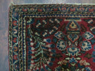 2' X 2.5' Antique Handmade Indian Floral Wool Rug Mat Red - Jewel Rugs