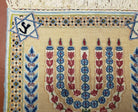 2' X 2' Handmade Kirman Wool Rug Menorah Festival of Lights Star of David Israel Judaica - Jewel Rugs