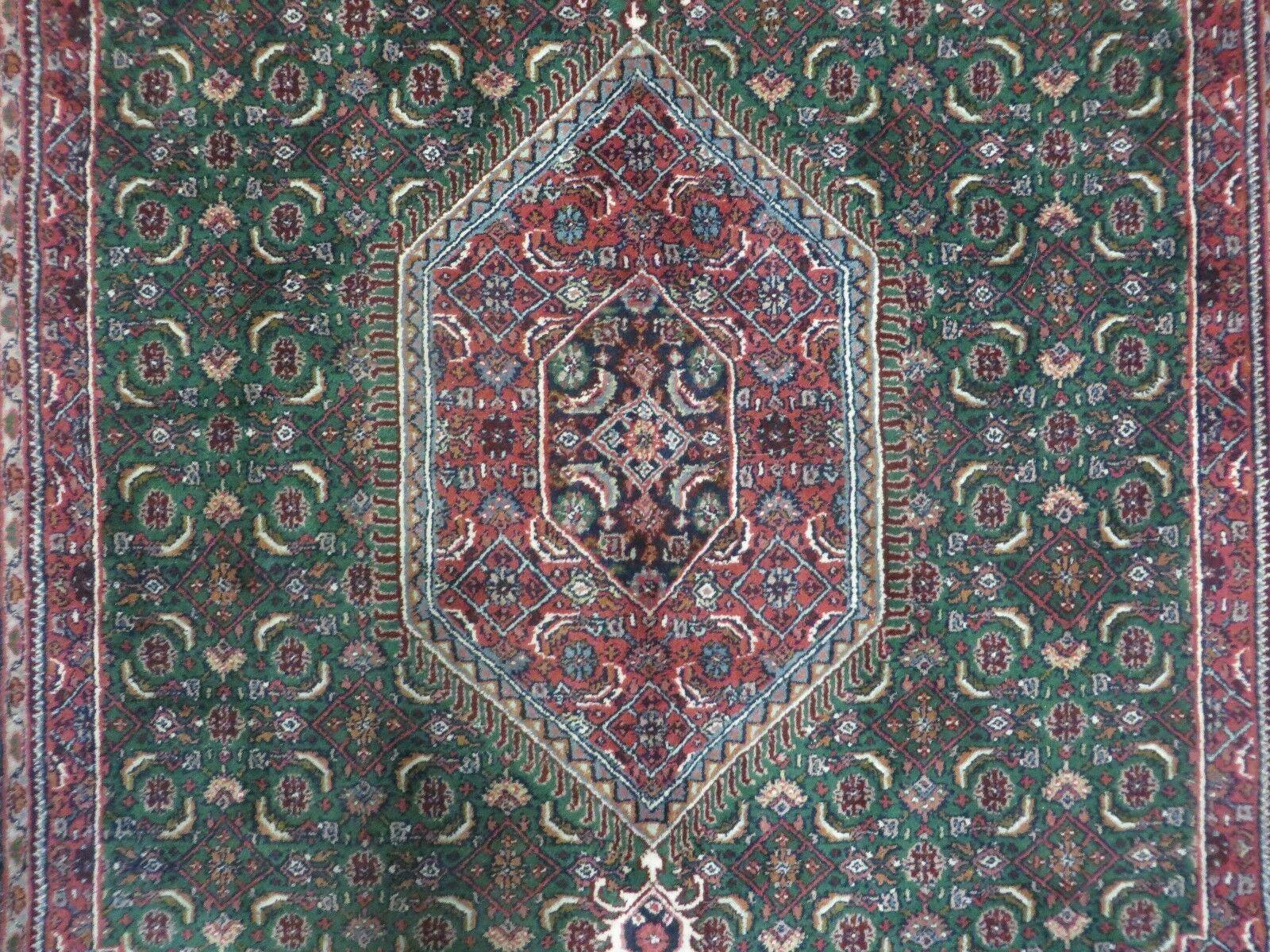 6' X 9' Vintage Handmade India Floral Oriental Rug Hand Knotted Carpet Green - Jewel Rugs