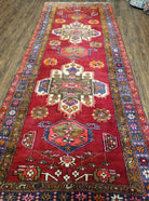 Semi Antique Persian Karajeh Runner Rug, Hand-Knotted, Wool, Medallions, 4'4" x 11' - Jewel Rugs