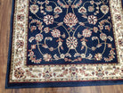 Vintage Area Rug 3x5, Wool & Silk Feel, Italian Rug, Persian Design, Soft Pile, Dark Blue Beige/Cream, 3.3 x 5, Part of Set - Jewel Rugs