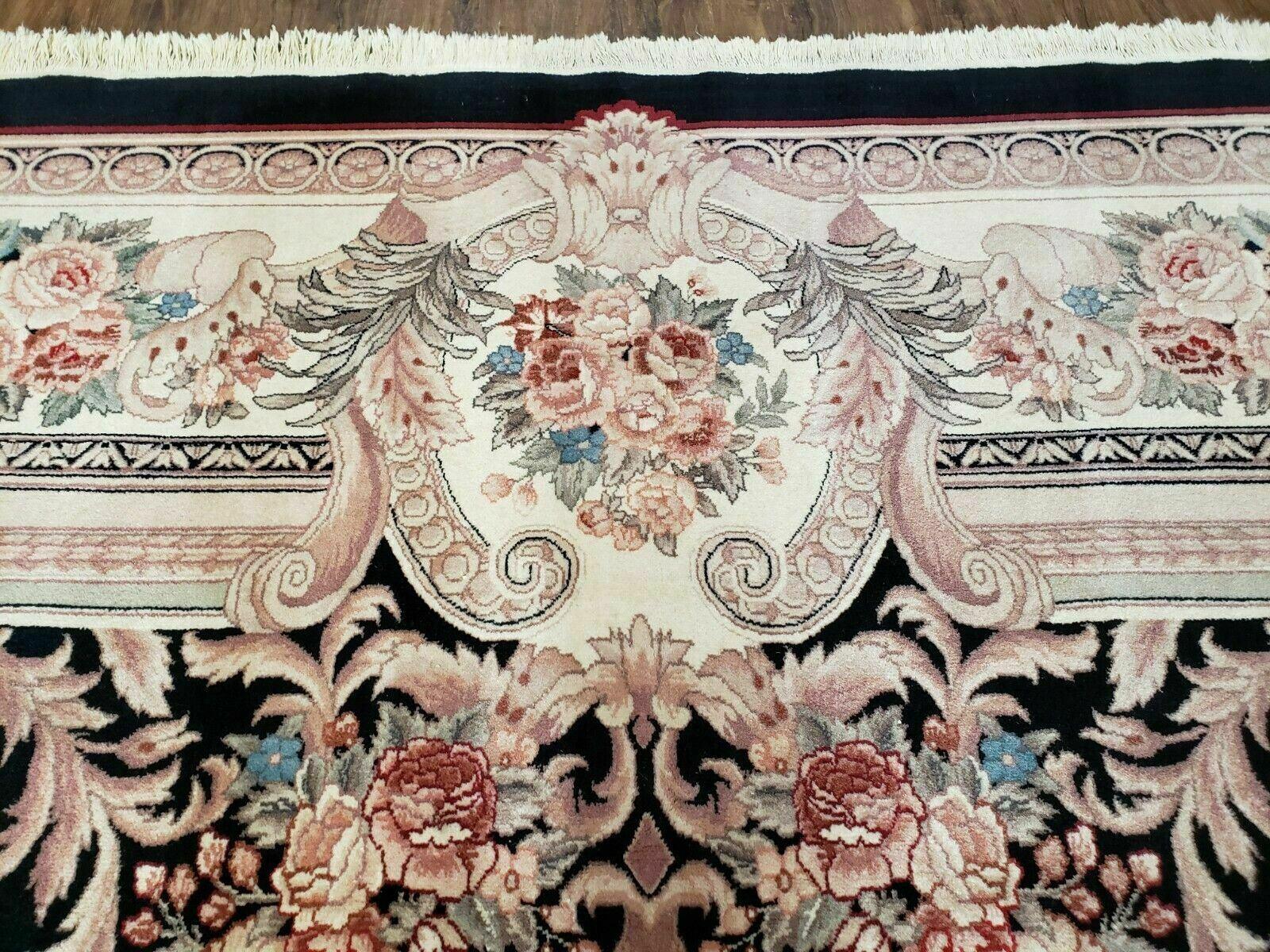 8' 7" X 11' 5" Chinese Handmade Wool Rug Aubusson Savonnerie Silk Accent Beauty - Jewel Rugs