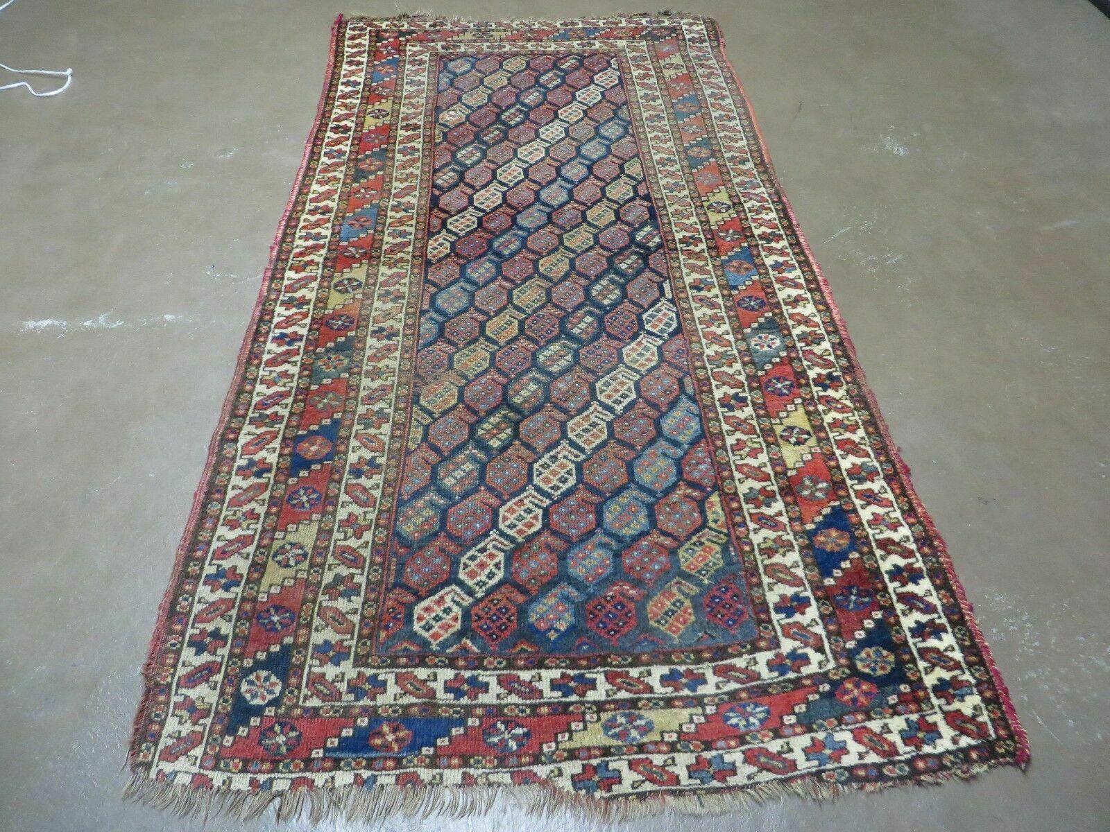 3' 5" X 7' Antique Handmade Caucasian Wool Rug Tribal Nice - Jewel Rugs