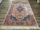 Karastan Medallion Serapi Rug #736, Wool Karastan Carpet 5.9 x 9, Discontinued Original 700 Series Karastan Area Rug 6x9 Vintage, Red Blue - Jewel Rugs