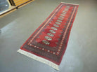 2' 8" X 10' Vintage Handmade Bokhara Turkoman Pakistani Wool Runner Rug Nice - Jewel Rugs