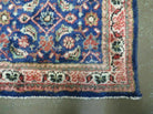 4' X 6' Antique Handmade India Floral Oriental Allover Wool Rug Blue Nice - Jewel Rugs