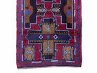 2' 10" X 4' 9" Vintage Handmade Tribal Wool Rug Balouchi Rug Afghan Rug Red Blue - Jewel Rugs