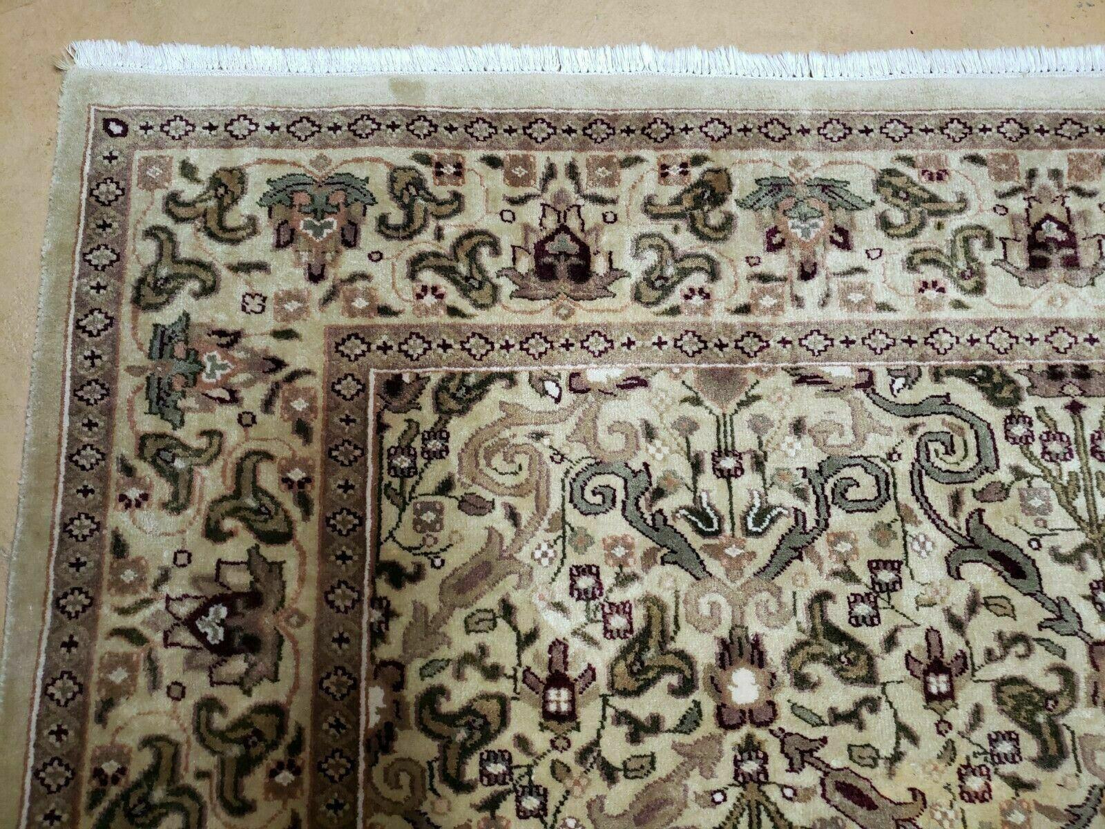 6' X 9' Vintage Handmade India Floral Oriental Agra Wool Rug Vegetable Dyes - Jewel Rugs