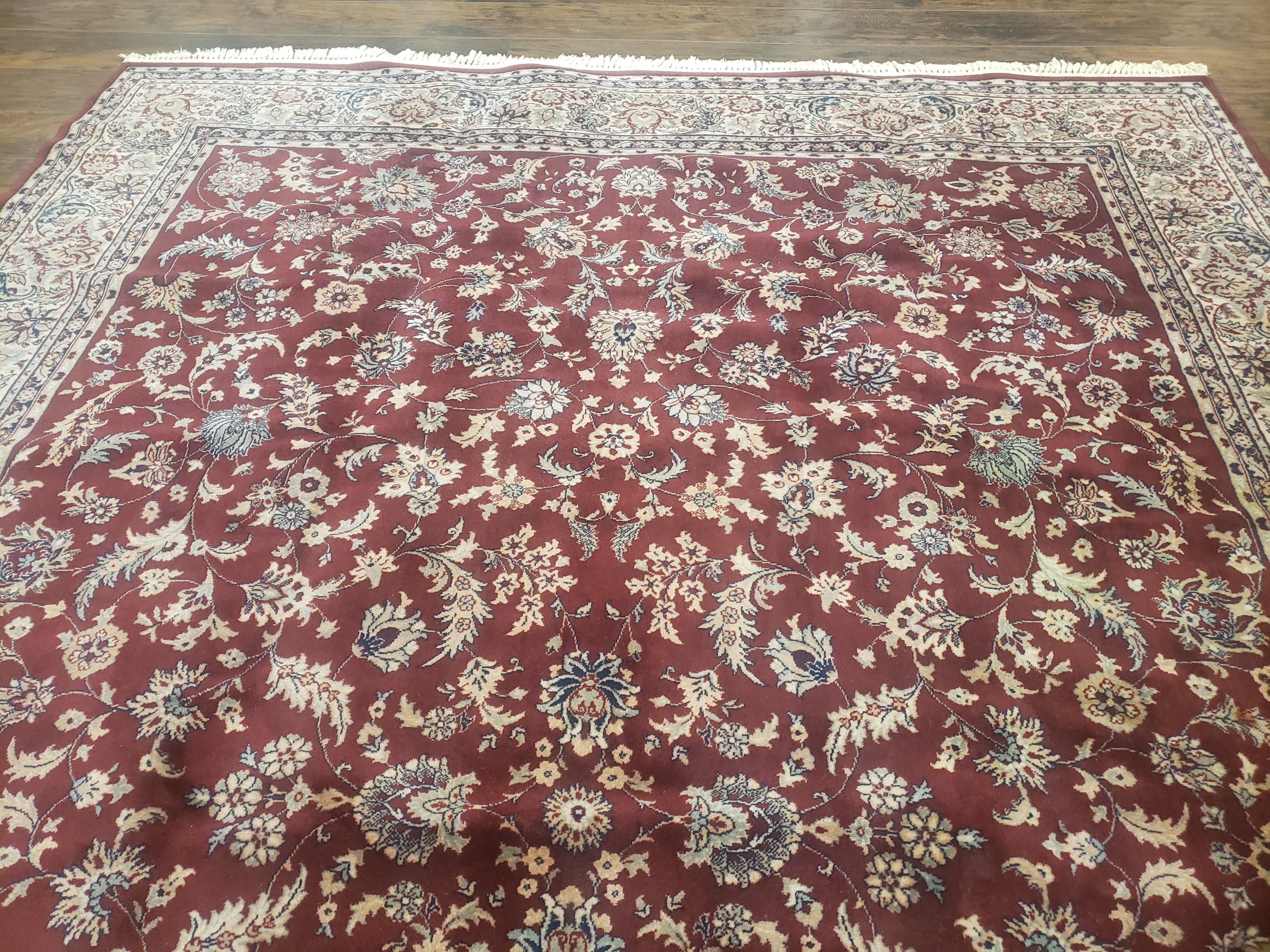 Vintage Karastan Rug 8'2" x 11'6", Kara Shah Karastan Carpet, Karastan Wool Rugs, Red Floral Traditional Discontinued Karastan Area Rug Nice - Jewel Rugs