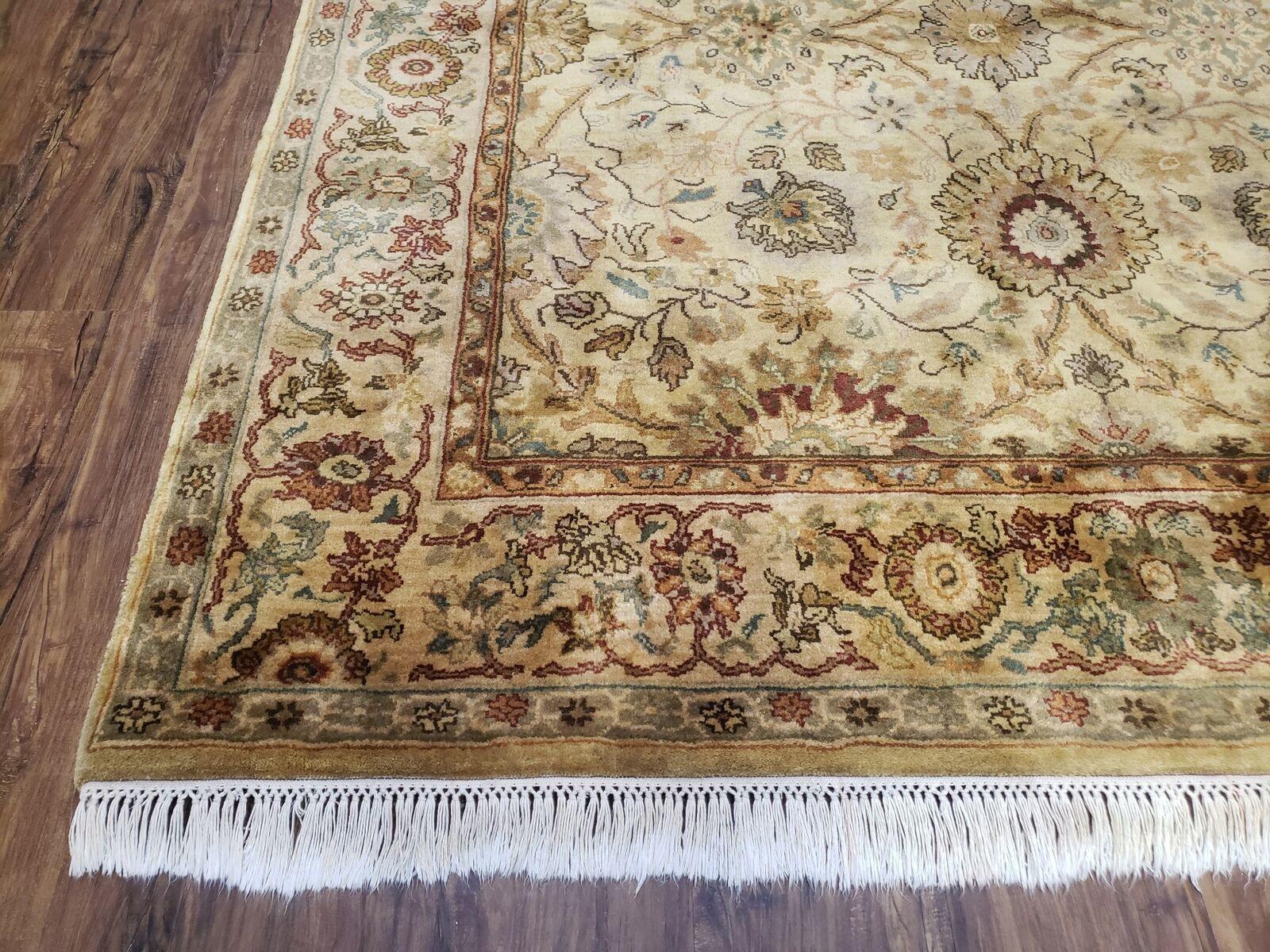 6' X 9' Vintage Oriental Floral Handmade Wool Rug Vegetable Dye Tea Washed Nice - Jewel Rugs