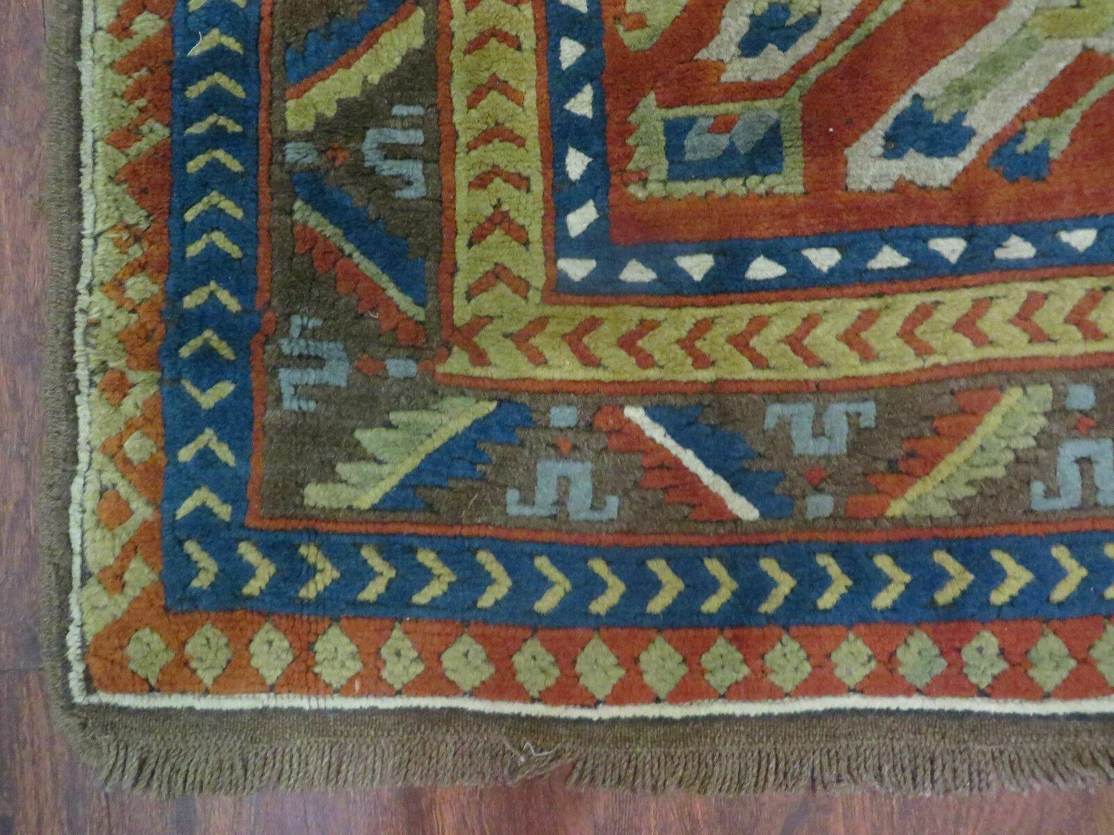 5' X 5.5' Vintage Handmade Turkish Kazak Colorful Wool Square Rug Carpet Bohemian Boho Vintage Interior Home Design - Jewel Rugs