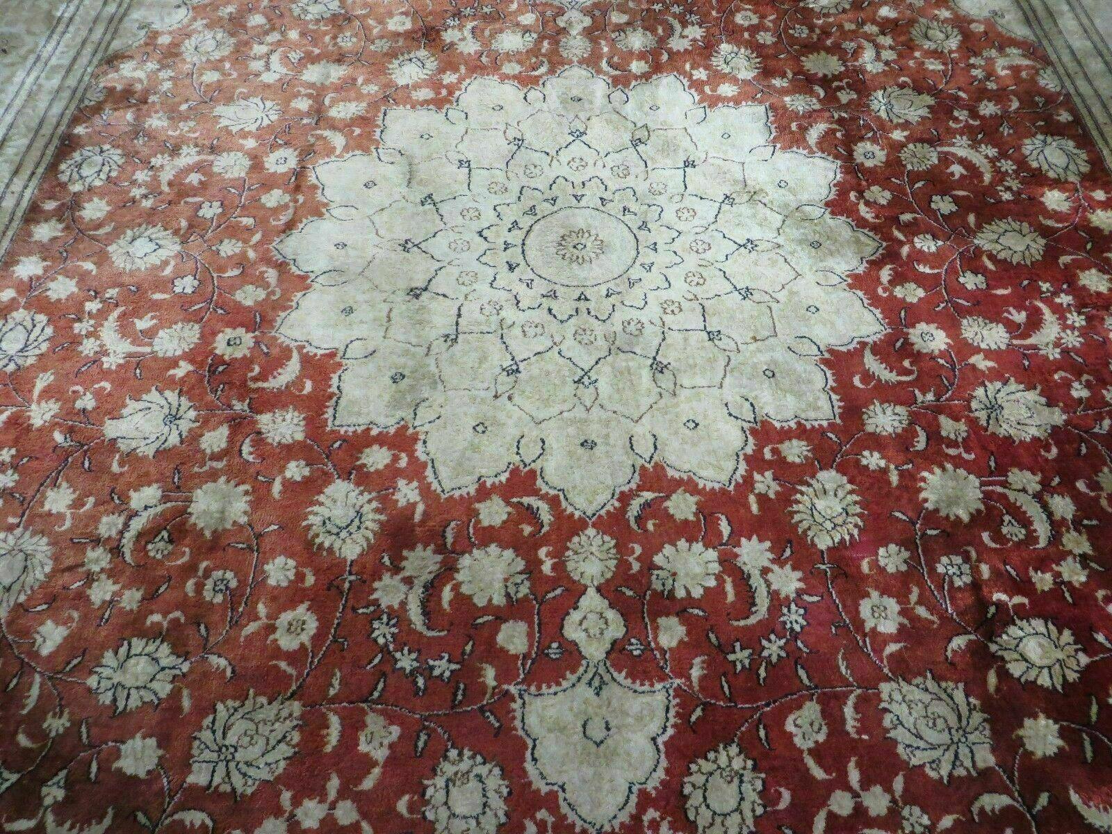 8' X 10' Vintage Handmade Fine Chinese Oriental Silk Rug Hand Knotted Carpet - Jewel Rugs