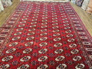 Semi Antique Red Turkoman Area Rug, Hand-Knotted, 8' x 12' 5" - Jewel Rugs