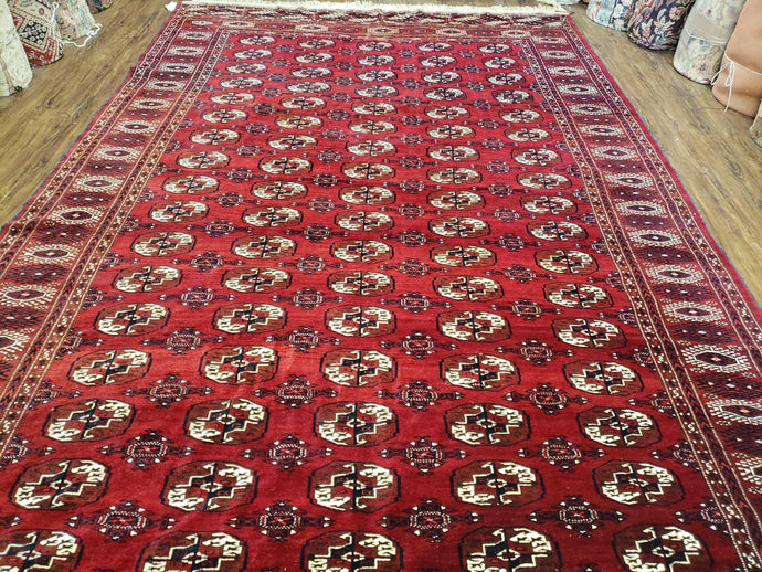 Semi Antique Red Turkoman Area Rug, Hand-Knotted, 8' x 12' 5