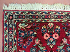 2' X 2.5' Vintage Handmade India Floral Oriental Rug Red - Jewel Rugs