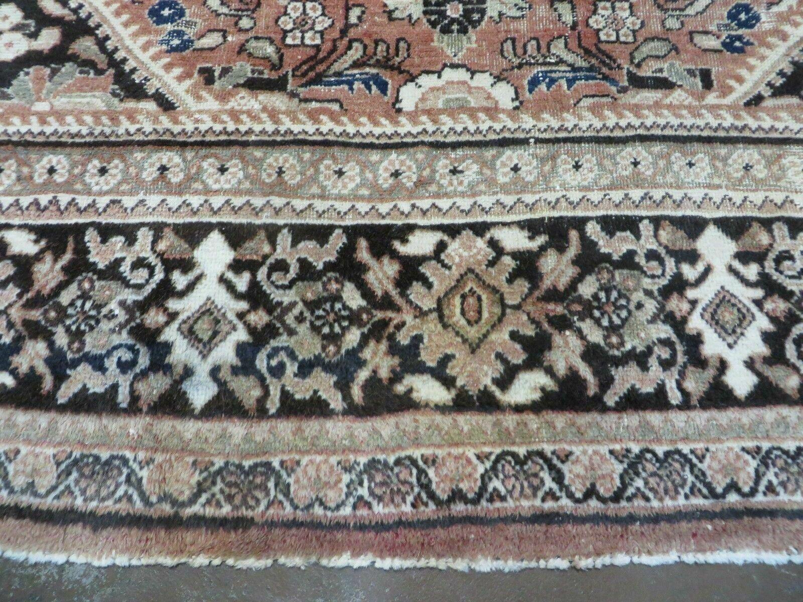 Antique Persian Rug 9x12 - Persian Mahal Area Rug 9 x 12, Hand Knotted Wool Oriental Carpet - Red and Black Rug - Room Sized Bohemian Rug - Jewel Rugs