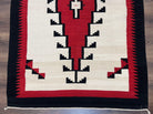 Antique Navajo Rug 4x6, Wool Handwoven Flatweave Collectible Navajo Territory Blanket, Tribal Carpet, Diamond Medallion, Ivory Red Black - Jewel Rugs