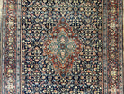 Antique Persian Sarouk Farahan Rug 4x7 Carpet, Herati Medallion, Midnight Blue and Red Wool Collectible Oriental Rug, Hand Knotted, Ferahan Feraghan - Jewel Rugs