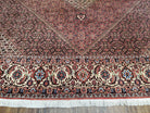 Stunning Persian Bidjar Rug 8x11 - Herati Mahi Pattern - High Quality Oriental Bijar Carpet - Vintage 8 x 11 Rug - Hand Knotted Wool Rug - Salmon Red Beige Black - Jewel Rugs