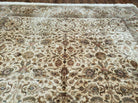 10' X 14' One-of-a-Kind Indian Agra Hand-Knotted Wool Rug Beige Tea Washed Nice - Jewel Rugs