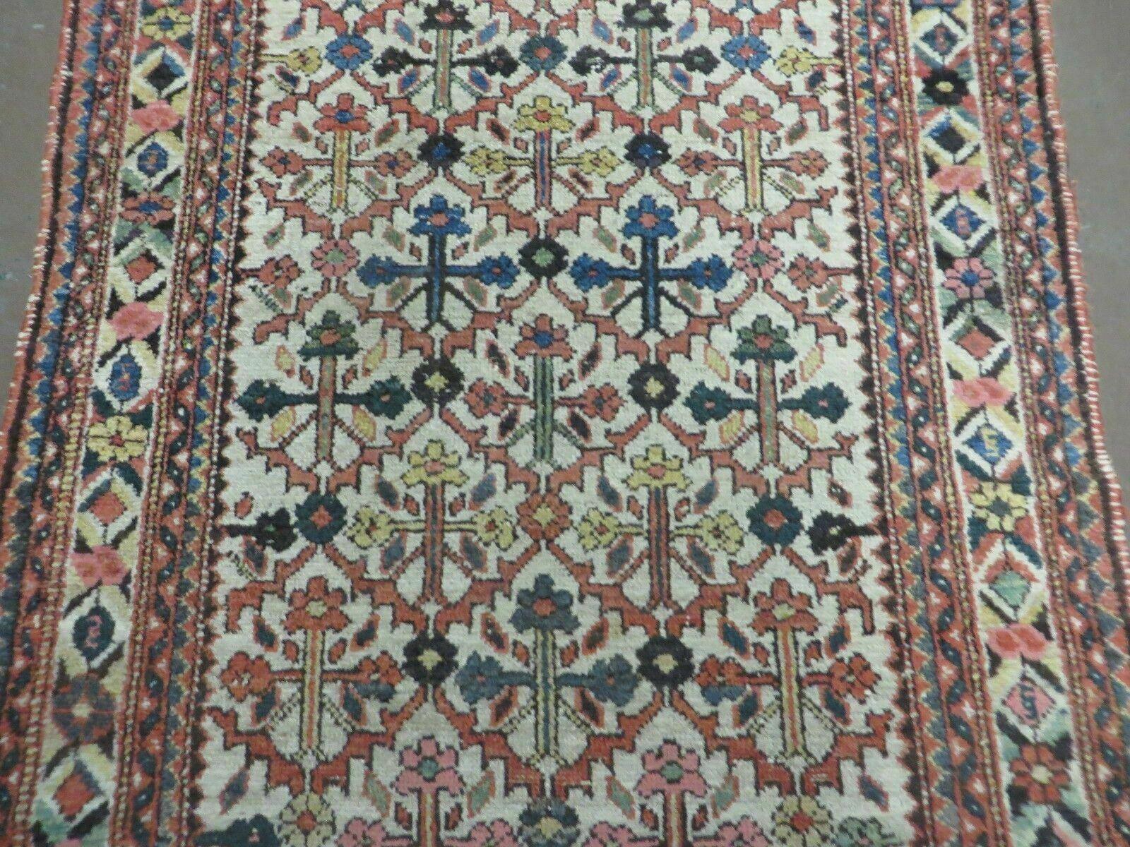 3' 3"X 10' Antique Handmade Caucasian Shirvan Wool Runner Rug Nice - Jewel Rugs