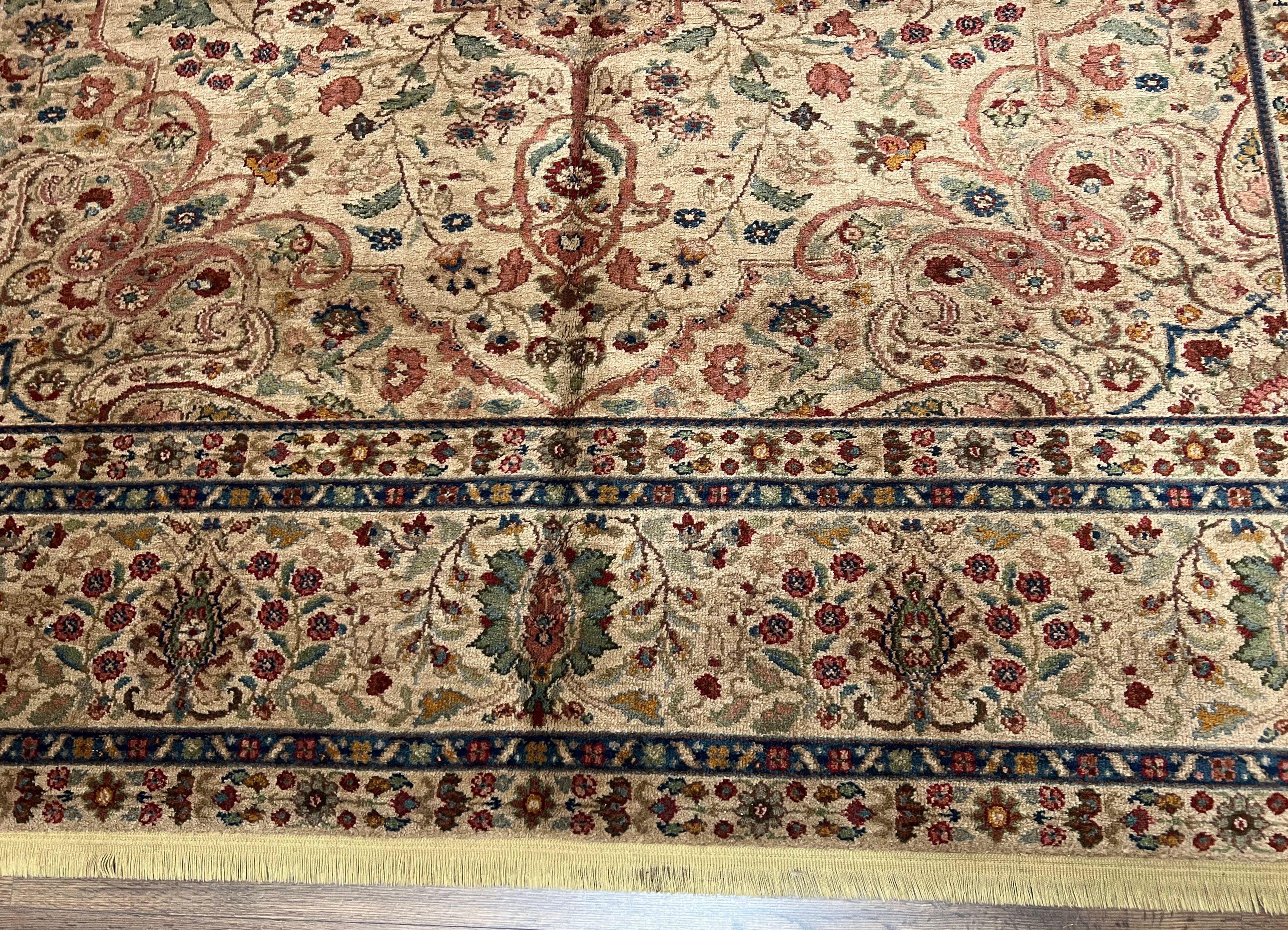 8.8 x 10 Karastan Tabriz Medallion Rug #900-909, Karastan Samovar Teawash Rug, Vintage Discontinued Karastan Wool Carpet, Living Room Rug - Jewel Rugs