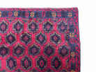 2' 10" X 4'7" Vintage Handmade Tribal Wool Rug Balouchi Rug Afghan Rug Red Blue - Jewel Rugs