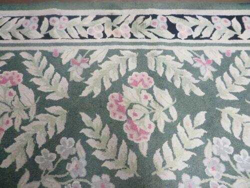 7' X 10' American Hand Made Hooked Rug All Over Wool Rug Flowers Nice - Jewel Rugs