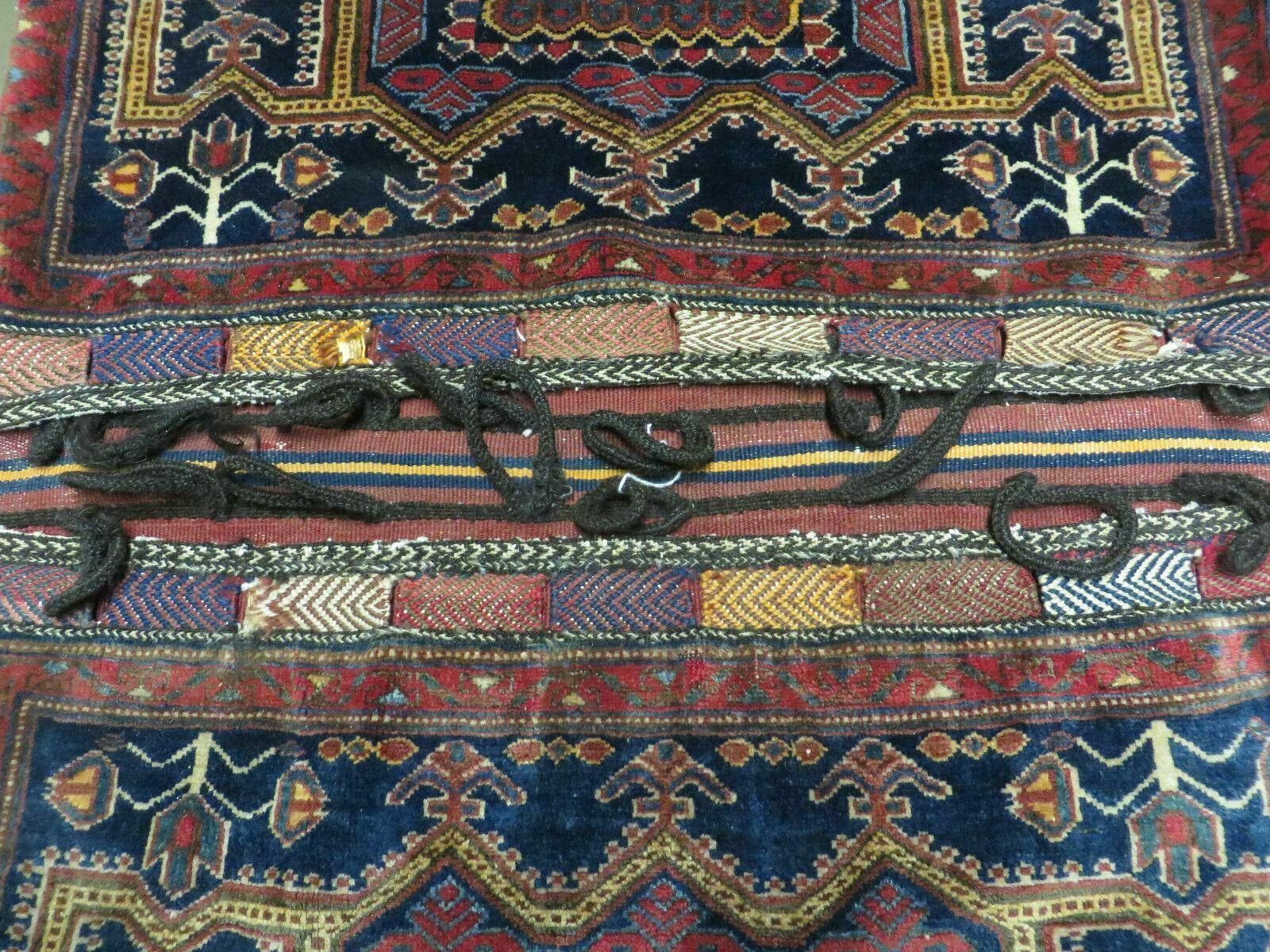 3' X 4.5' Antique Handmade Turkish Tribal Wool Rug Double Saddle Bag Nice - Jewel Rugs